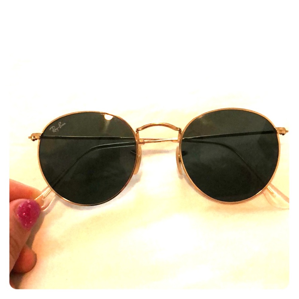 Ray-Ban Icon Round Sunglasses in Gold/Green 50mm